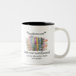 "Booktrovert" Definition Two-Tone Coffee Mug