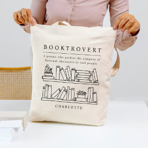 Booktrovert Editable Colour Book Lover Tote Bag