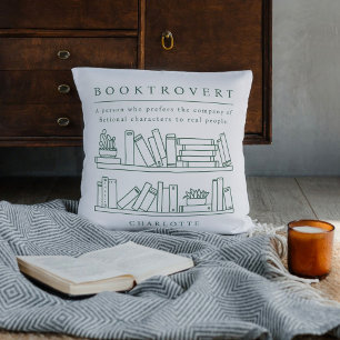 Booktrovert Editable Colour Custom Throw Pillow