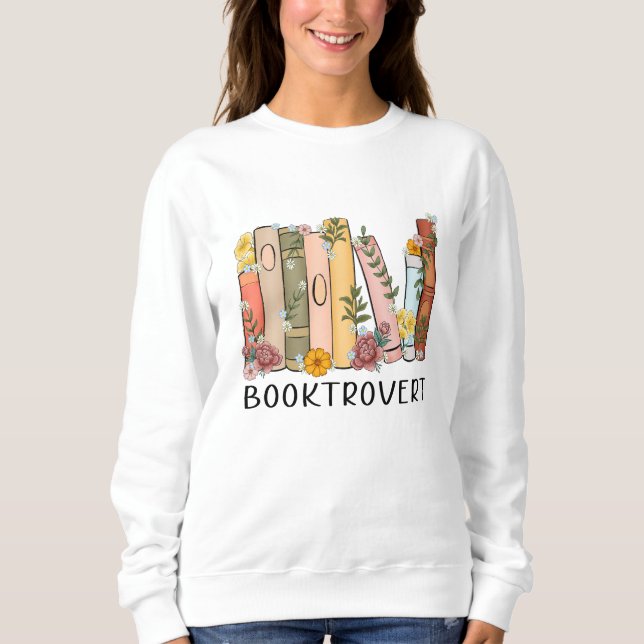 Booktrovert floral crew sweater (Front)