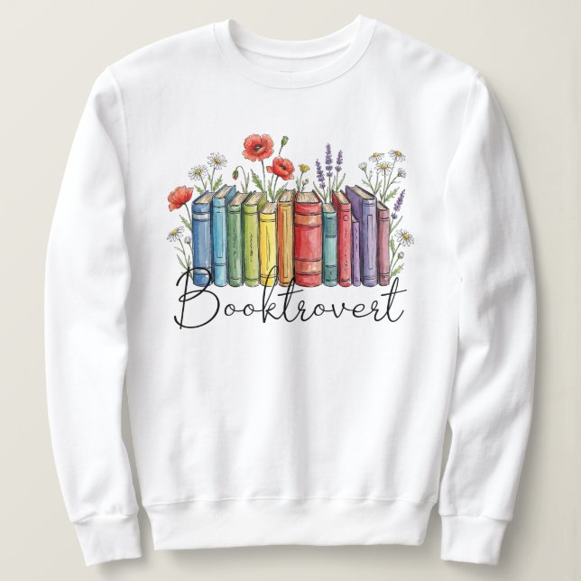 Booktrovert, funny book lover design  sweatshirt (Design Front)