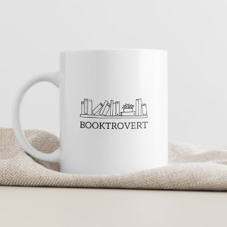 Booktrovert Minimal Typography Modern Funny Quot Coffee Mug