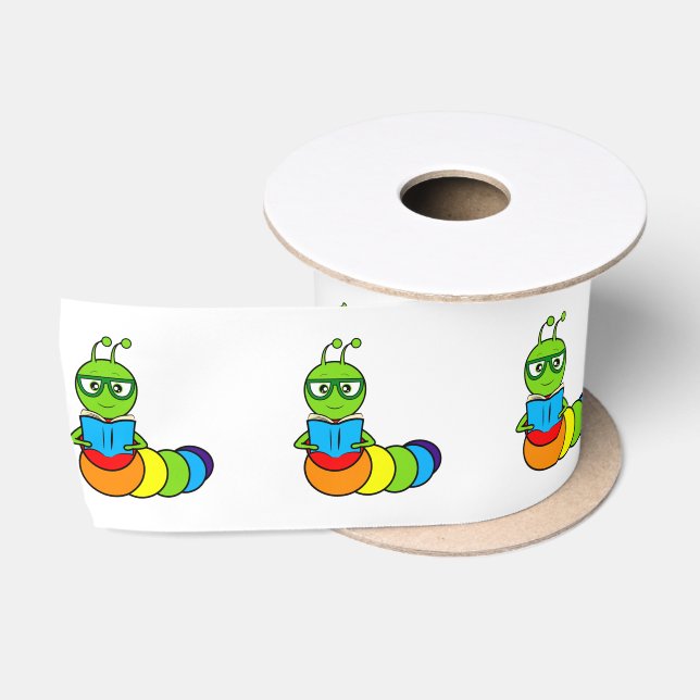 Bookworm 3 Inches Satin Ribbon (Spool)
