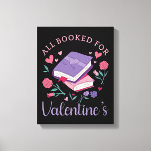 Bookworm - All Booked For Valentine's II Canvas Print