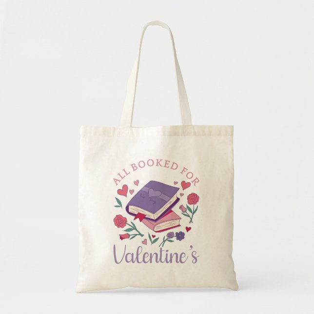 Bookworm - All Booked For Valentine's II Tote Bag (Front)