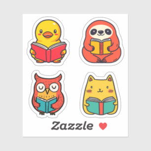 Bookworm Animals Reading Book Cute Bookish