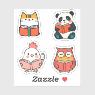 Bookworm Animals Reading Book Cute Bookish