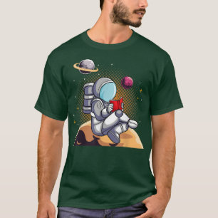 Bookworm Astronaut Reading Book in Space a Reading T-Shirt