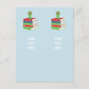 Bookworm Baby Shower Blue 2x Bookmarks Enclosure Card