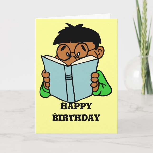 Bookworm birthday card (Front)