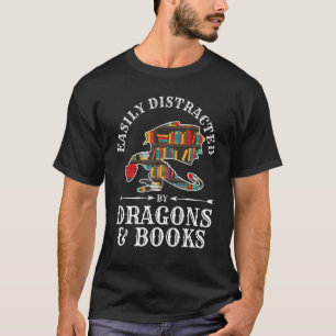 Bookworm Book Easily Distracted By Dragons And Boo T-Shirt