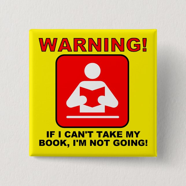 Bookworm Book Lover Funny Button Badge Pin (Front)