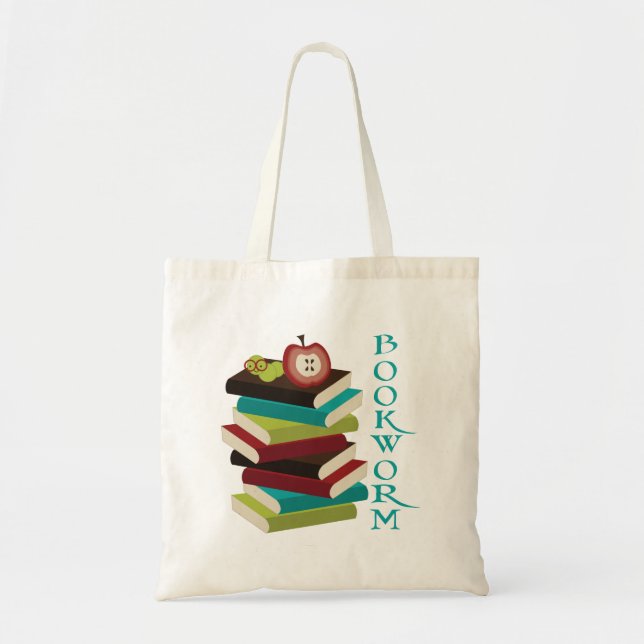 Bookworm Book Lover Tote Bag (Front)