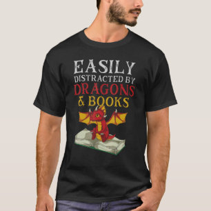 Bookworm Book Reading Fantasy Creature Book Drago T-Shirt
