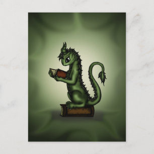 Bookworm Dragon Postcard