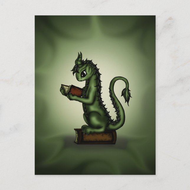 Bookworm Dragon Postcard (Front)