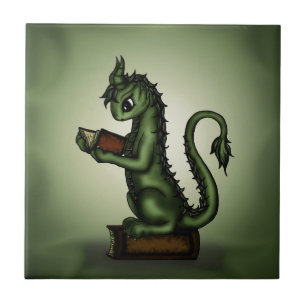 Bookworm Dragon Tile