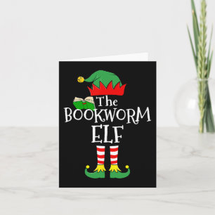 Bookworm Elf Matching Family Group Christmas Party Card