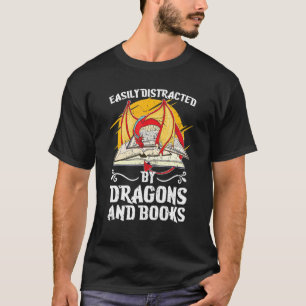 Bookworm Fantasy Animal Book Dragon Reading T-Shirt