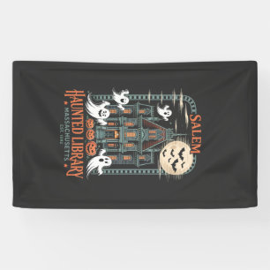Bookworm Halloween Shirt Haunted Library Banner
