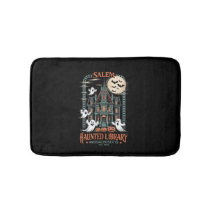 Bookworm Halloween Shirt Haunted Library Bath Mat