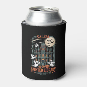Bookworm Halloween Shirt Haunted Library Can Cooler