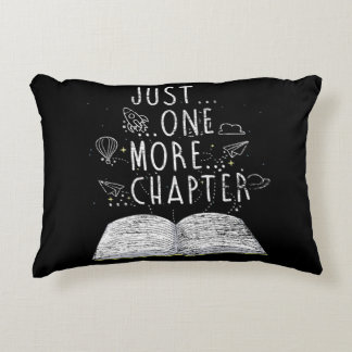 bookworm just one more chapter reading books decorative cushion