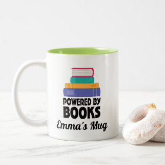 Bookworm Librarian Cute Reading Gift Two-Tone Coffee Mug