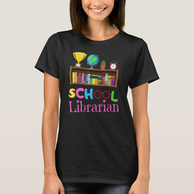 Bookworm Library Worker Cute School Librarian T-Shirt (Front)