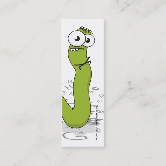 Bookworm mini Bookmark Business Profile Template Mini Business Card (Front)
