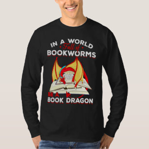 Bookworm Mythical Creature Reading  Book Dragon T-Shirt