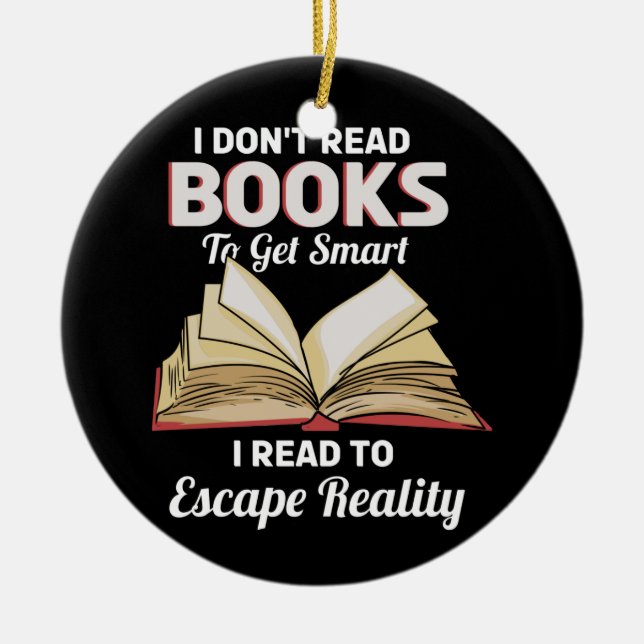 Bookworm Read Books, Books Ceramic Tree Decoration (Front)