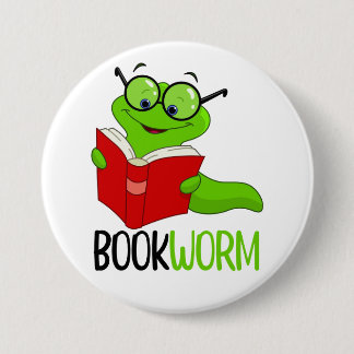 Bookworm Reading 7.5 Cm Round Badge