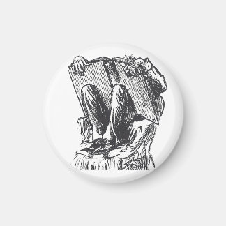 Bookworm reading magnet