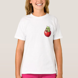 Bookworm Reading On Apple Kids T-Shirt