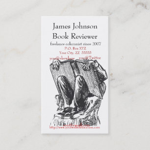 Bookworm Reading Regular Business Card