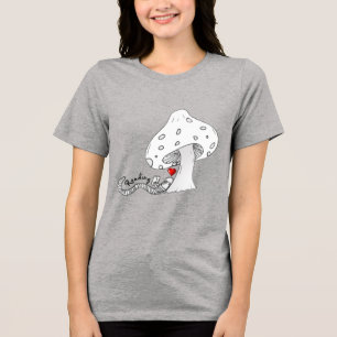 Bookworm Reading Under a Mushroom Tri-Blend Shirt