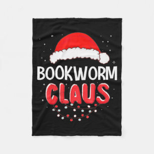 Bookworm Santa Claus Christmas Matching Costume  Fleece Blanket