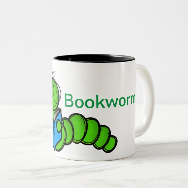 Bookworm Two-Tone Coffee Mug (Front Right)