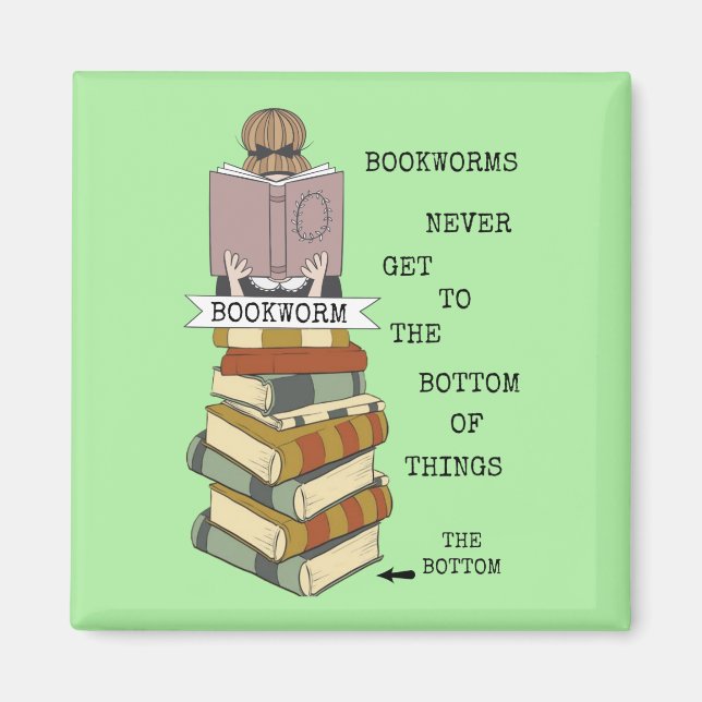 Bookworms Book Pile Magnet (Front)
