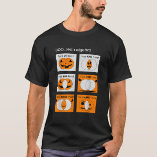 Boolean Algebra Trick Or Treat Pumpkin Venn Diagra T-Shirt