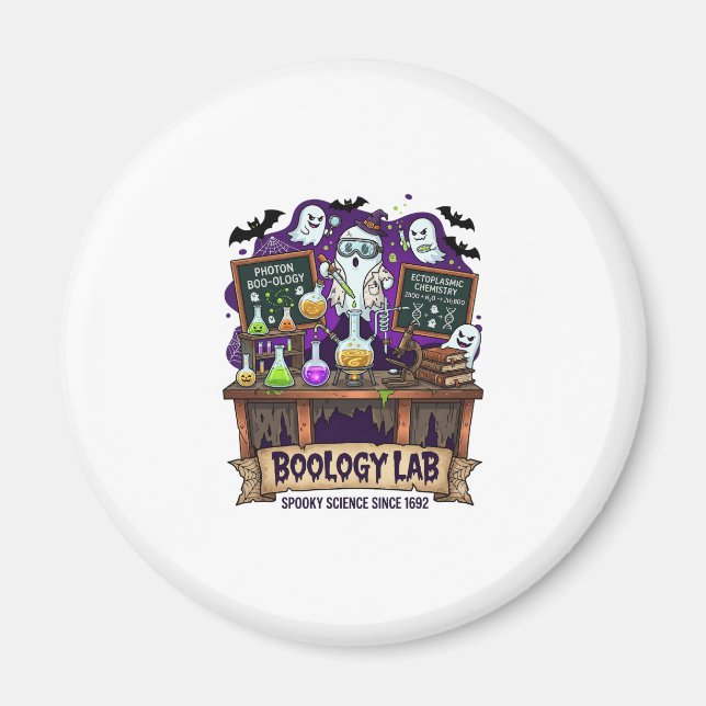 Boology Lab Spooky Science Ghost Scientist Potions Magnet (Front)