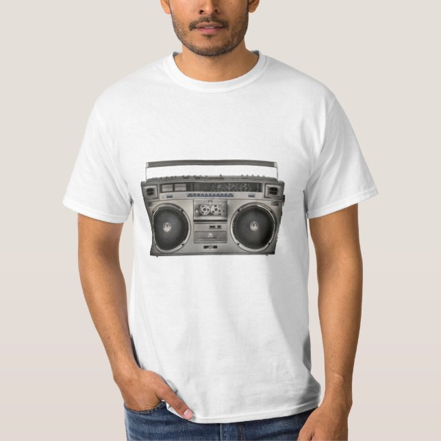 Boom Box Ghetto Blaster Retro eighties and ninties T-Shirt (Front)