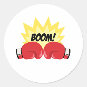 Boom Boxing Classic Round Sticker