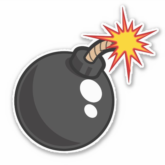 Boom! Cartoon Bomb Sticker (Front)