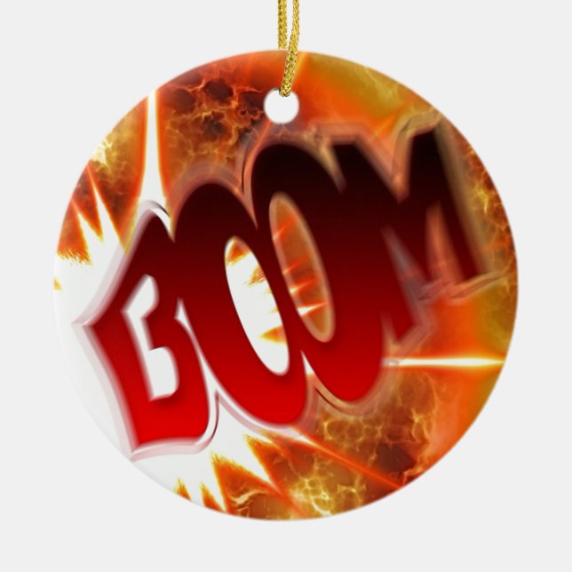 Boom! Ceramic Tree Decoration (Front)