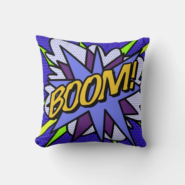 BOOM Comic Book Fun Modern Typography Cushion (Front)