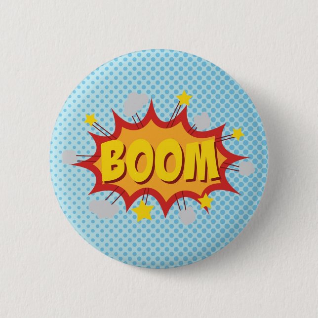 BOOM comic book sound effect 6 Cm Round Badge (Front)