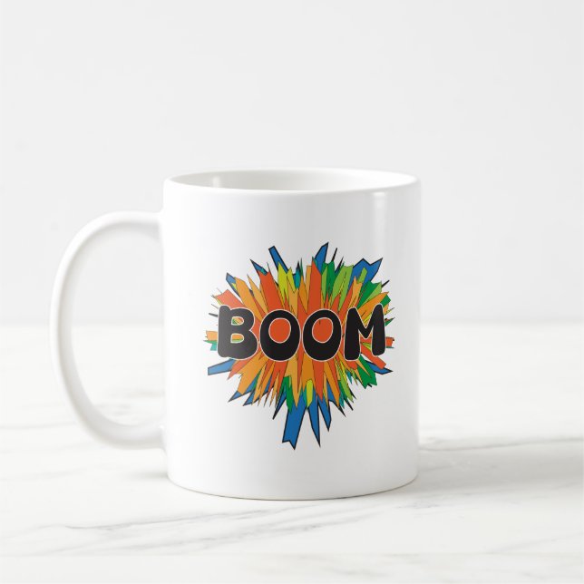 Boom Comic Pop Art Explosion Coffee Mug (Left)