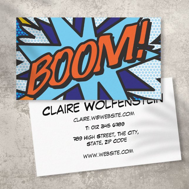 BOOM Fun Retro Comic Book Business Card (BOOM Fun Retro Comic Book Business Card)